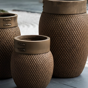 Jardinières modernes écologiques en argile fibreuse sculptées à la main, légères, résistantes au gel, avec trous de drainage, vente en gros directe usine - Product Image 4