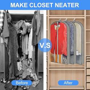 Clair suspendu hiver manteau costumes couvre vêtements suspendus placard stockage voyage <span class=keywords><strong>plastique</strong></span> protecteur <span class=keywords><strong>pull</strong></span> vêtement sacs - Product Image 5