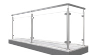 Pillier en acier inoxydable 304/316, balustrade d'escalier en verre, 1 pièce