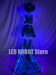 Sombrero LED de Estilo Robot para <span class=keywords><strong>Mujer</strong></span>, con Cambio de Color, para Actuaciones en Escenarios, Discotecas, Fiestas Rave, Salones de Baile y Festivales - Product Image 6