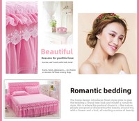 Ensemble de couvre-lit romantique rose princesse en dentelle orange matelassée en coton biologique de style coréen