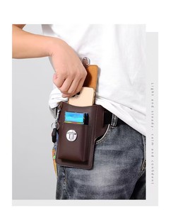 Vente chaude Hommes En Cuir Business Design <span class=keywords><strong>Ceinture</strong></span> Pochette Taille Téléphone Poche Cas Style pour Compatible - Product Image 5