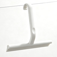 Nettoyeur de vitres de salle de bain avec support mural - Nettoyeur de vitres noir anti-rayures