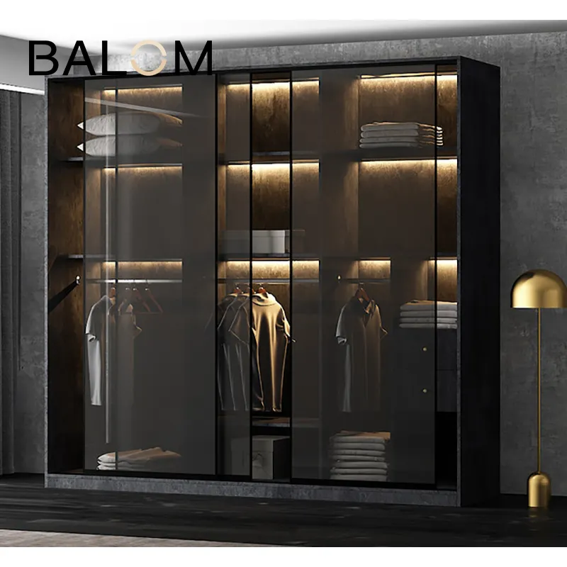 Balom Merk Grote Glazen Deur Garderobe Goede Kwaliteit Design Locker Smart Lock Met China Witte Stijl Garderobe