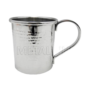 Vaso Moscow Mule Negro Martillado de 500 ml, Taza de Café Autoagitadora de Acero Inoxidable, Tapa Ecológica, Regalo Corporativo Premium - Product Image 1
