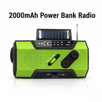 Radio Darurat Portabel 2000mAh Suara Jernih Tipe-C FM/AM/WB Alarm SOS Tenaga Surya Engkol Tangan