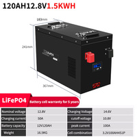 Литий-железо-фосфатный аккумулятор 1536 Вт·ч 100А BMS 12.8В 120А·ч LiFePO4 глубокого цикла разряда