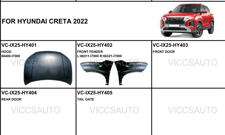 OEM L 66311-I7000 R 66321-I7000 AUTO CAR FRONT FENDER for HYUNDAI