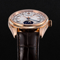 Vente en gros personnalisé phase de lune 40mm saphir mouette robe phase de lune mécanique automatique montre en acier inoxydable homme à vendre