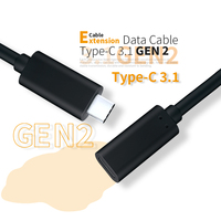 Cable de Extensión USB-C de Alta Velocidad 3.1 Macho a Hembra, Carga PD de 100W, Transferencia de Datos de 10Gbps, Salida de Audio y Video, 1m, para Cámara, Teléfono Móvil