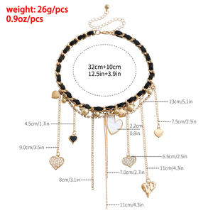 เครื่องประดับแฟชั่นสร้อยคอประดับเพชรรูปหัวใจแบบพู่ห้อยรูปกระดูกไหปลาร้ารูปผีเสื้อสุดทันสมัยสำหรับผู้หญิง - Product Image 5