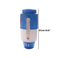 Distributeur de flotteur de chlore de piscine en plastique durable avec thermomètre distributeur de spa flottant pour 1 tablette de 3 pouces pour bains à remous