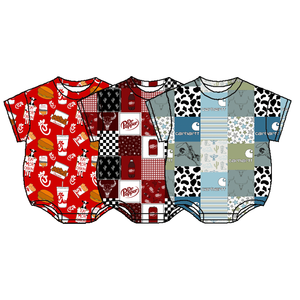 Western Großhandel Bubble Romper Bambus Kleidung Baby Mädchen Kurzarm Kleinkind Schlafanzug Overall - Product Image 1