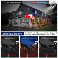 Sistema de Seguridad CCTV con Cámara IP de Red ColorVu de 4MP, Impermeable, Detección de Humanos y Vehículos, Audio Bidireccional, Ranura para Tarjeta SD