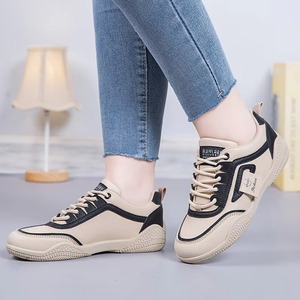2026 New Spring/Autumn Women's PU Lace-up Sneakers: Waterproof, <b>Soft</b> Sole, Non-slip, Sporty and Stylish, Lightweight and Durable - Product Image 4