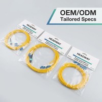 Câble de répartition 12 fibres OS2 SM MPO vers LC, LSZH, 12 fibres MPO femelle vers 6x LC duplex, haute vitesse 100G, 50cm, Jumper