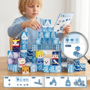Set di Costruzioni Magnetiche 3D Frozen Princess OEM 98 Pezzi, Cubi Magnetici STEM, Giocattoli Educativi, Set di Mattoncini per Castello di Ghiaccio per Bambini e Bambine - Product Image 1