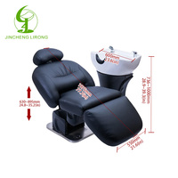 Fauteuil de lavage de luxe JINCHENG en cuir PU électrique, mobilier de massage pour salon de beauté, salle de bain et hôtel, design moderne rose