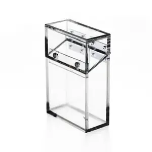 Hoge Kwaliteit Mode Waterdichte Plastic Acryl Transparante Roken Sigarettenkoker 20 Pack Houder Box