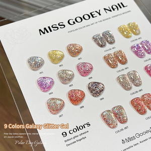 Miss Gooey 9 couleurs Galaxy Glitter Gel Vernis à Ongles Set Usine Marque Privée Fournitures pour Ongles Salon Design Disco Gel Nail Art - Product Image 5