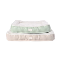 Coussin en peluche doux pour lit en cuir PU de luxe pour chiens et chats