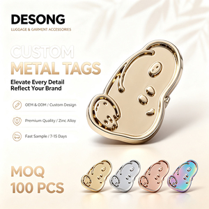 Etiqueta metálica de aleación de zinc plateada, etiqueta de metal con logotipo personalizado en esmalte para jeans, bolsos, zapatos y accesorios. - Product Image 1