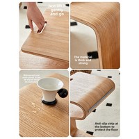 Table basse en bois courbé de grande taille, style minimaliste moderne, style nordique du milieu du siècle, solide, créative, fonctionnelle, meubles de maison