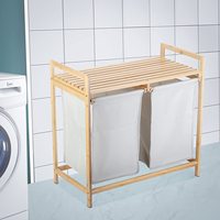 Buanderie séparée panier est facile à transporter et à assembler unique panier à linge en bambou