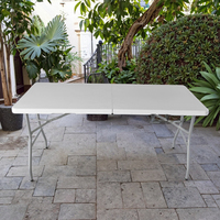 Table Basse Pliable Contemporaine de 1,5 m pour Salles à Manger, Espaces Extérieurs, Salons, Hôtels, Villas et Sous-Sols en Fer et Plastique Durables