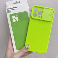 Coque de téléphone en silicone avec fenêtre coulissante, antichoc, compatible avec la charge sans fil, design luxueux pour iPhone 16, 17, 15, 13/12/11 Pro/XS Max/XR/8 Plus, protection de l'appareil photo