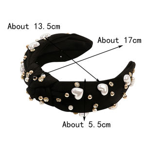 عقال على الطراز الأوروبي والأمريكية مرصع بالماس عقدة لؤلؤ واسعة للنساء بيع بالجملة إكسسوارات شعر وغسيل الوجه - Product Image 6