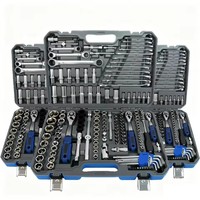 Juego de Herramientas Mecánicas de Alta Calidad, 151 Piezas, en Caja de Acero Niquelado Mate, para Reparación de Autos, Motos y Bicicletas, Personalizable OEM