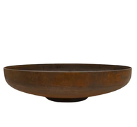 Brasero moderne rustique en acier Corten - Bol à feu profond pour jardin et plage
