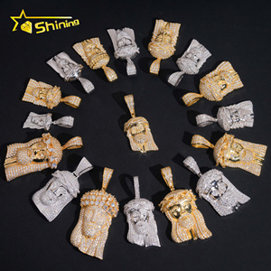 925 <span class=keywords><strong>argento</strong></span> Jesus ghiacciato fuori collezione di ciondoli Hip Hop Moissanite <span class=keywords><strong>ciondolo</strong></span> GRA catena personalizzata <span class=keywords><strong>ciondolo</strong></span> per <span class=keywords><strong>uomo</strong></span> donna - Product Image 1