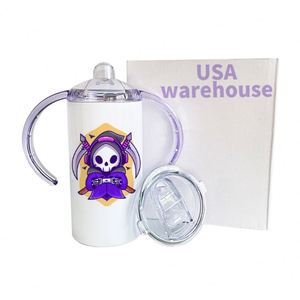 Bouteille d'eau <span class=keywords><strong>isotherme</strong></span> pour bébé de 12 oz, modèle skinny, vierge pour sublimation, avec paille droite anti-fuite, couvercle et paille - Product Image 1