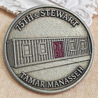 Pièce jeton en métal argenté antique 2D personnalisée Logo imprimé UV Conception simple plaquée Pièce de défi technique