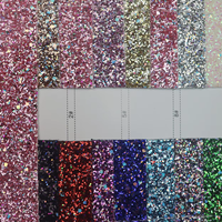 Tissu en Cuir de Polyuréthane Écologique Extensible et Imperméable avec Motif Gaufré et Paillettes pour Canapé, Chaussures, Robe