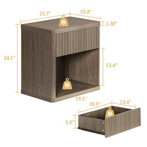 Hiện đại 1-ngăn kéo đêm đứng cạnh giường ngủ Đèn bàn gỗ rãnh kệ nhỏ Kệ ngăn kéo cho phòng ngủ phòng khách sạn sử dụng giọng - Product Image 2