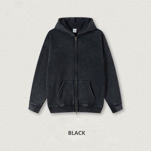 ออกแบบเสื้อฮู้ดดี้ไซส์พลัสแบบกำหนดเอง ผ้าฝ้าย 100% ลายเรียบ ซิปแบบเต็มตัว ทรงโอเวอร์ไซส์ ผ้าเทอร์รี่ถัก 3 มิติ - Product Image 2