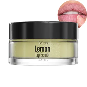 Scrub bibir Lemon grosir pelembap bibir kuning alami pengelupasan lembut tanpa stimulasi