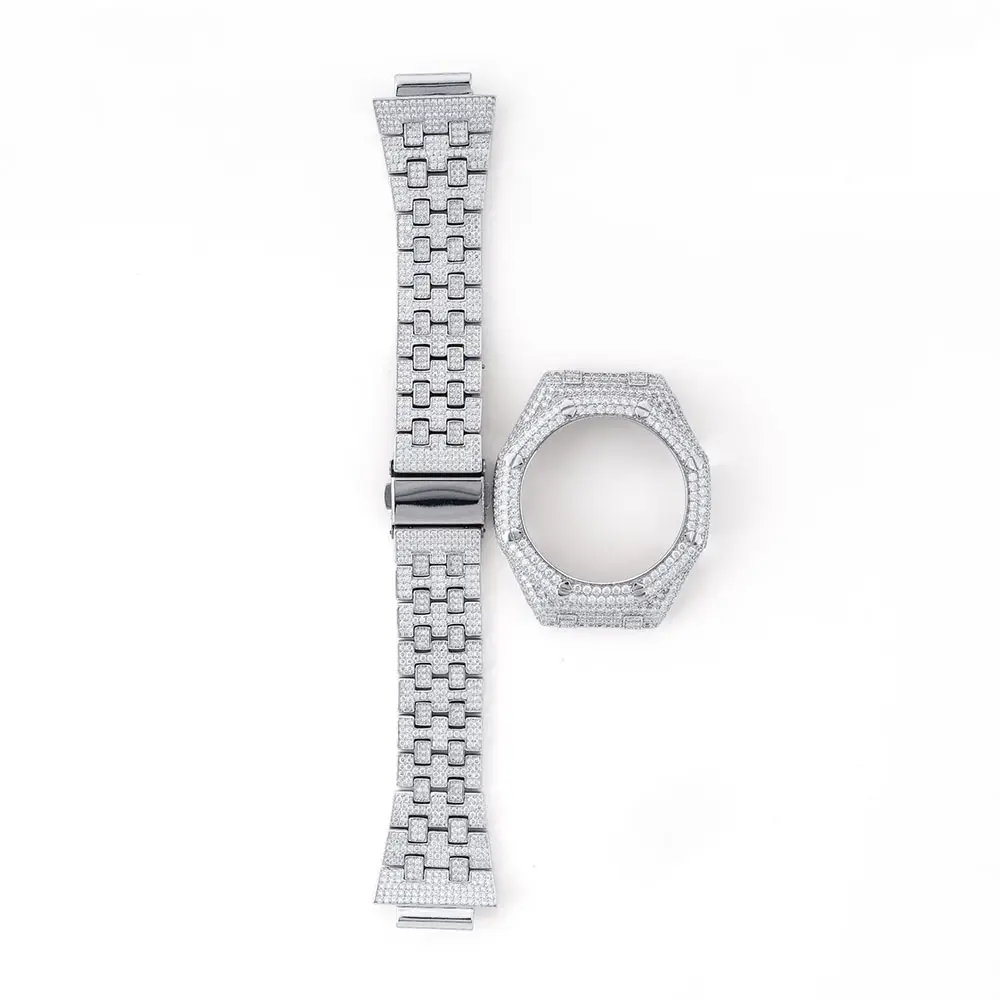 Montre élégante Clastyle en argent 925 diamants Moissanite entièrement glacés et montres bracelet