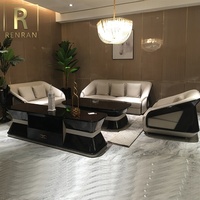 Nouveau canapé en cuir de luxe design moderne, ensemble de canapés en cuir de Dubaï, meubles de salon pour hôtel et villa