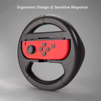 Volant de course pour Joy-Cons gauche et droit avec poignée ergonomique, connexion filaire, moule exclusif