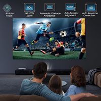 Projecteur de plafond 4K, projecteur intelligent de cinéma 4K Android avec haut-parleurs, 500 ANSI, meilleure qualité d'image, téléchargement d'applications, Data Show Beamer