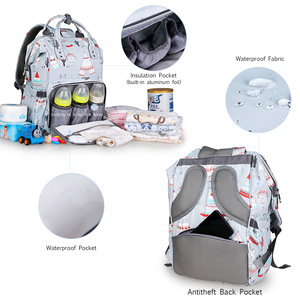 <span class=keywords><strong>Bolsa</strong></span> de Pañales Multifuncional Ligera e Impermeable, Mochila de Gran Capacidad para Mamá y Bebé, Uso en Exteriores - Product Image 3