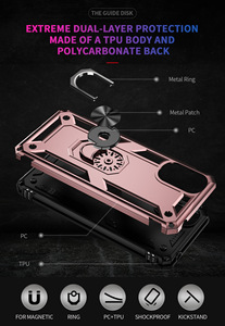 Coques de téléphone portables uniques en TPU et PC avec support métallique et anneau de maintien pour Motorola Moto E32 4G - Product Image 5