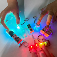 Creative Fidget Clicker Mechanical Keyboard Custom Printing Logo LED Keycap Stress Relief Toy Multiple Colors Available Keychain