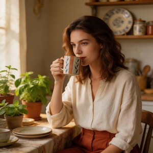 Tazas de Café de Porcelana con Impresión Personalizada de la Marca HARVIT, Taza de Té de Gres Esmaltado, Diseño de Flores Pintadas a Mano, Origen Henan - Product Image 6