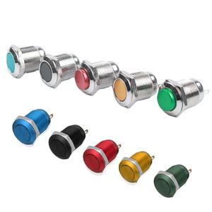 Botón a prueba de agua para reinicio momentáneo, botón de Metal de oxidación redondo alto/plano, botón de arranque de coche, bocina, altavoz, campana, 12mm - Product Image 1