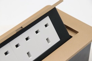 T266-4P Tabletop ổ cắm ba 13A nhôm Rose Gold mở phong cách với bàn chải chậm <span class=keywords><strong>pop</strong></span>-up cho bảng ổ cắm - Product Image 6